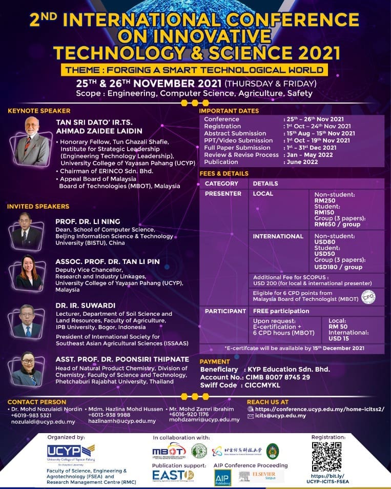 The 2nd International Conference on Innovative Technology & Science 2021